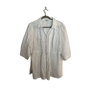 ACCEPTING ALL OFFERS! 100% Linen Plus size top 2xl white